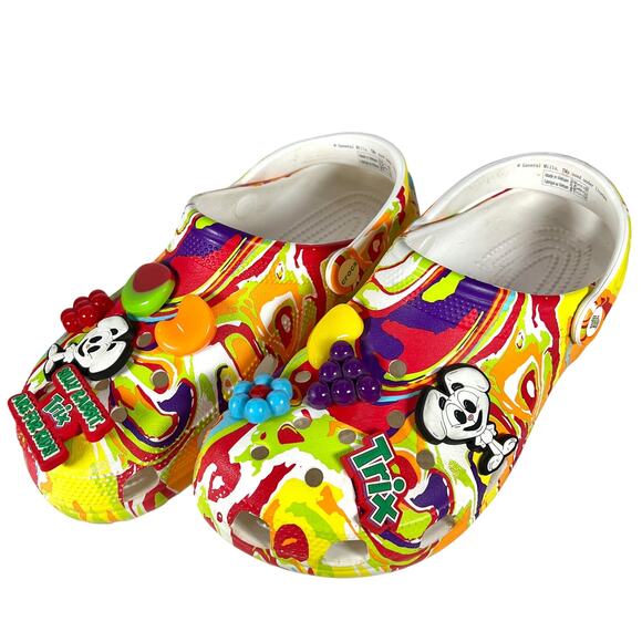 Crocs x Trix Cereal Classic Clog Women 10/Men 8 Limited Edition Rabbit Jibbitz - Picture 1 of 10
